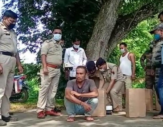 Illegal cannabis trafficking : Police seized lorry with dry cannabis at Kalyanpur 
